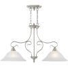 Two Light Dimmable Chandelier With Shades