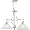 Two Light Dimmable Chandelier With Shades