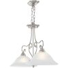 Two Light Dimmable Chandelier With Shades