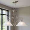 Two Light Dimmable Chandelier With Shades