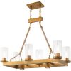 Eight Light Dimmable Chandelier With Shades
