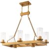 Eight Light Dimmable Chandelier With Shades