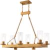 Eight Light Dimmable Chandelier With Shades