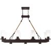 Bronze Eleven Light Dimmable Chandelier With Shades