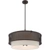 Bronze Four Light Dimmable Chandelier With Shades