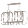 Nickel Multi Light Metal Dimmable Chandelier With Shades