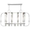 Nickel Multi Light Metal Dimmable Chandelier With Shades