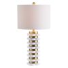 27" White Novelty Table Lamp With Drum Shade