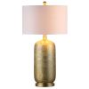 30" Gold Round Table Lamp With Drum Shade