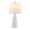 Set of Two 21" White Geometric Table Lamps With Empire Shades