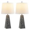 Set of Two 21" Gray Geometric Table Lamps With Empire Shades