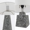 Set of Two 21" Gray Geometric Table Lamps With Empire Shades