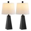 Set of Two 21" Black Novelty Table Lamps With Empire Shades