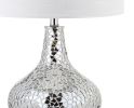 26" Silver Novelty Table Lamp With Drum Shade