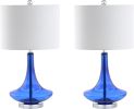 Set of Two 26" Silver Novelty Table Lamps With Drum Shades
