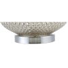 23" Silver Round Table Lamp With Drum Shade