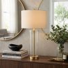 29" Gold Table Lamp With Drum Shade