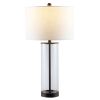 29" Antiqued Bronze Table Lamp With Drum Shade