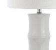 27" Clear Table Lamp With Drum Shade