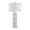 27" Clear Table Lamp With Drum Shade
