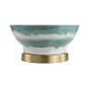 31" Gold Round Table Lamp With Globe Shade