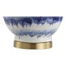 31" Blue White And Gold Novelty Table Lamp With Globe Shade
