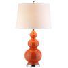 28" Orange And Silver Novelty Table Lamp With Drum Shade
