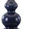 28" Navy Blue And Gold Novelty Table Lamp With Empire Shade
