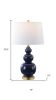 28" Navy Blue And Gold Novelty Table Lamp With Empire Shade