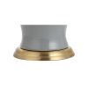 29" Gray And Gold Urn Bedside Lamp With Drum Shade