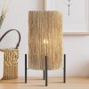 17" Black Table Lamp With Cylinder Shade