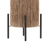 17" Black Table Lamp With Cylinder Shade
