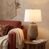 25" Antiqued Bronze Urn Table Lamp With Empire Shade