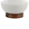 23" Brown Globe Bedside Lamp With Empire Shade