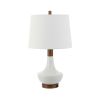 23" Brown Globe Bedside Lamp With Empire Shade