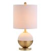 24" Gold Globe Table Lamp With Drum Shade