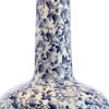 30" Blue White And Gold Gourd Table Lamp With Drum Shade