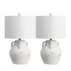 Set of Two 21" Clear Novelty Table Lamps With Drum Shades