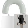 Set of Two 18" White Geometric Arched Lamps With Empire Shades