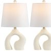 Set of Two 19" Clear Novelty Table Lamps LED With Empire Shades