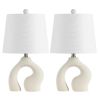 Set of Two 19" Clear Novelty Table Lamps LED With Empire Shades