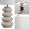 26" Clear Round Table Lamp With Drum Shade