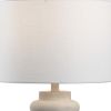 26" Clear Round Table Lamp With Drum Shade