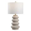26" Clear Round Table Lamp With Drum Shade