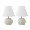 Set of Two 18" Clear Novelty Table Lamps With Cone Shades