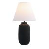 Set of Two 25" Black Urn Table Lamps With Cone Shades
