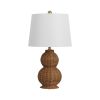 Set of Two 23" Clear Gourd Table Lamps With Empire Shades