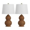 Set of Two 23" Clear Gourd Table Lamps With Empire Shades