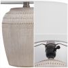 Set of Two 17" Clear Gourd Table Lamps With Drum Shades