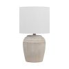 Set of Two 17" Clear Gourd Table Lamps With Drum Shades